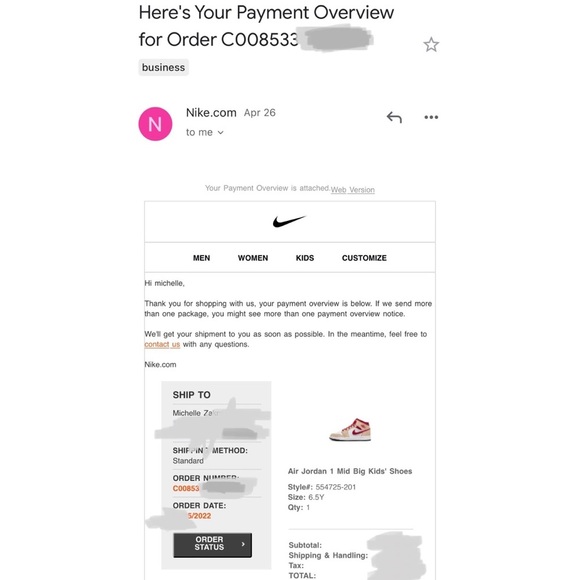 Nike Air Jordan 1 Mid White Onyx Light Curry White W8 Y6.5 M6.5 - Picture 15 of 15